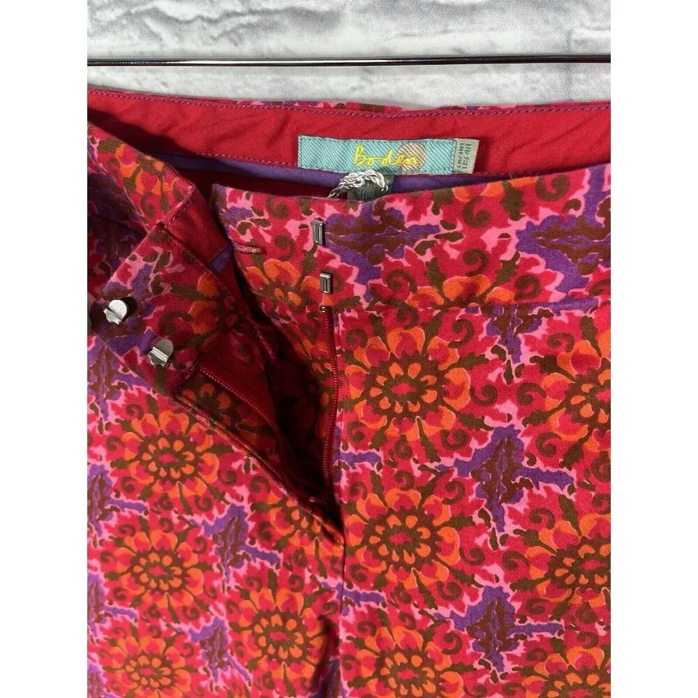 BODEN Women's Pink Floral Bistro Crop Pants US 4R - Picture 2 of 5